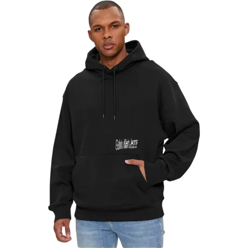 Hoodie mit Rückendruck , Herren, Größe: L - Calvin Klein - Modalova