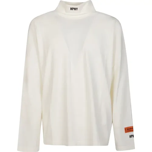Embroidered Roll Neck T-Shirt , male, Sizes: L - Heron Preston - Modalova
