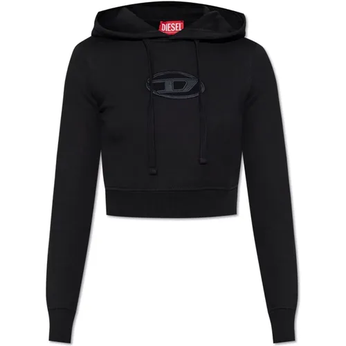 Sweatshirt mit F-Slimmy-Hood-Od Logo , Damen, Größe: L - Diesel - Modalova