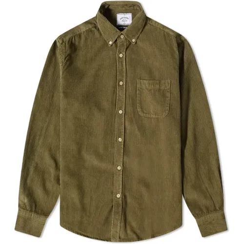 Olive Corduroy Shirt , male, Sizes: S - Portuguese Flannel - Modalova