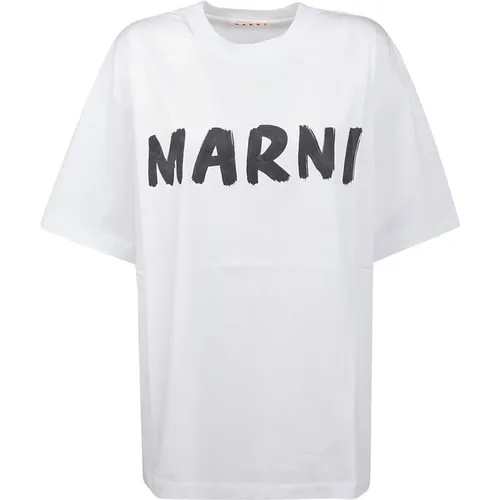 Lässiges Baumwoll-T-Shirt in Verschiedenen Farben , Damen, Größe: 2XS - Marni - Modalova