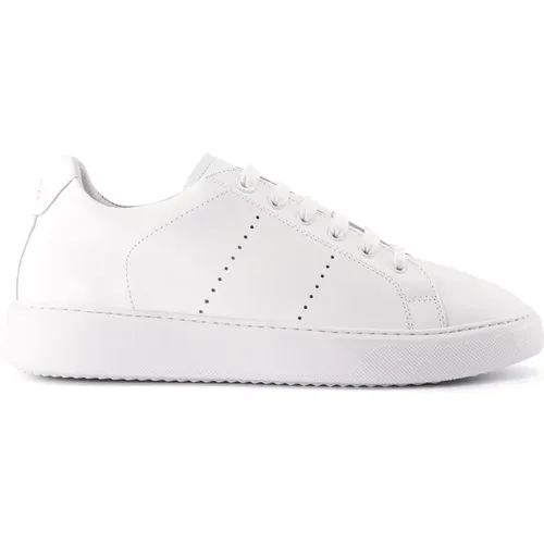 Handgefertigte Weiße Monochrome Sneakers , Herren, Größe: 46 EU - NATIONAL STANDARD - Modalova