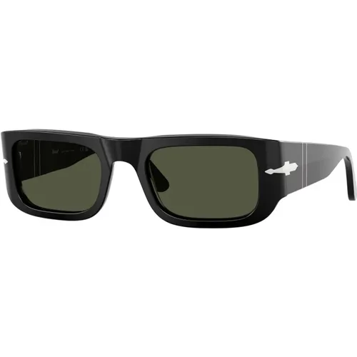 Klassische Sonnenbrille schwarzer Rahmen , unisex, Größe: 52 MM - Persol - Modalova