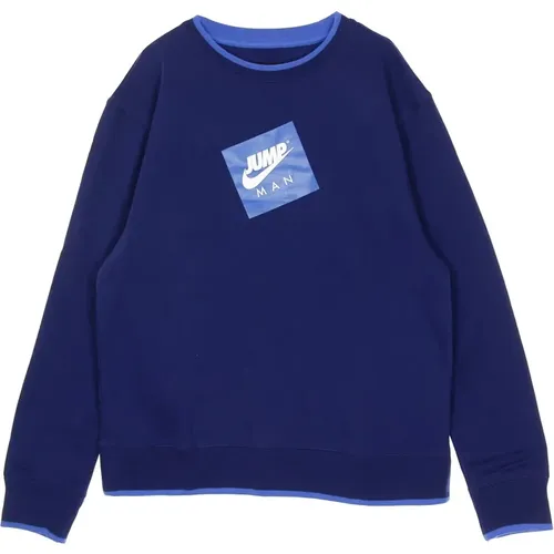 Blaues Crew Neck Sweatshirt mit Jumpman-Print , Herren, Größe: XS - Jordan - Modalova