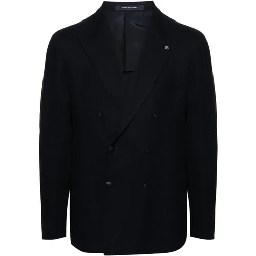 Montecarlo Jersey Double-Breasted Jacket Black , male, Sizes: 2XL, M, L, XL - Tagliatore - Modalova