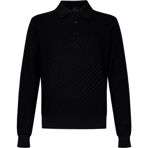 Luxurious Long-Sleeved Polo Shirt , male, Sizes: M, 2XL - Brioni - Modalova