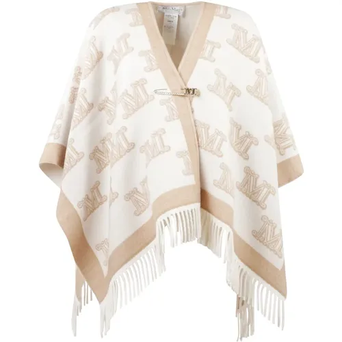 Stilvolles Vanilla Cape Wrap Poncho , Damen, Größe: ONE Size - Max Mara - Modalova