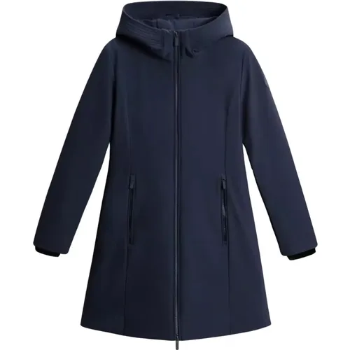 Tech Softshell Daunenparka mit femininer Silhouette , Damen, Größe: M - Woolrich - Modalova