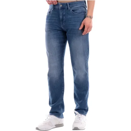 Indigo Denim Regular Fit Jeans , Herren, Größe: W38 - Armani Exchange - Modalova