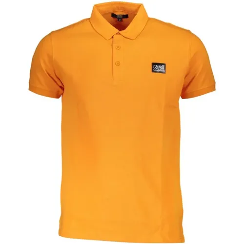 Orangefarbenes Baumwoll-Poloshirt mit Applikation , Herren, Größe: M - Cavalli Class - Modalova