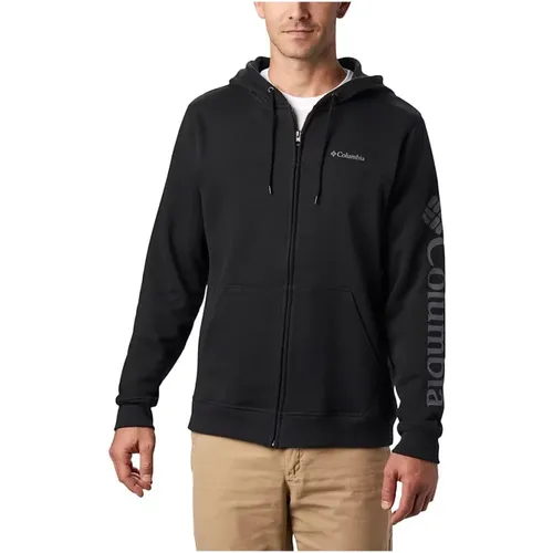 Logo Fleece Half Zip Pullover Schwarz , Herren, Größe: L - Columbia - Modalova