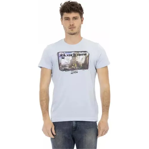 Herren Rundhals Blaues T-Shirt - Trussardi - Modalova