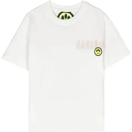 Kinder Weißes Baumwoll-T-Shirt mit Logo und Teddy-Print - Barrow - Modalova