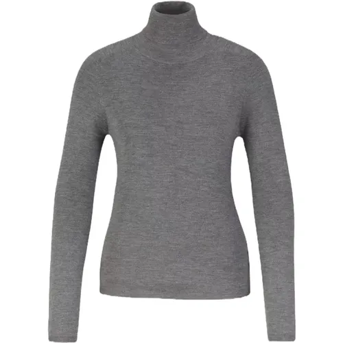 Light Grey Melange Wool-Silk Turtleneck , female, Sizes: S - Windsor - Modalova