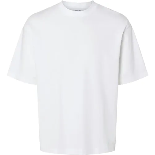 Lässiges T-Shirt mit kurzen Ärmeln , Herren, Größe: M - Selected Homme - Modalova