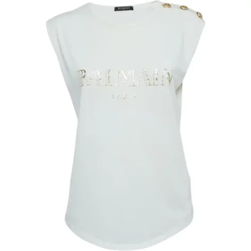 Pre-owned Cotton tops , female, Sizes: M - Balmain Pre-owned - Modalova