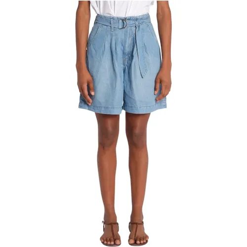 Blaue Chambré Daze Bermuda Shorts , Damen, Größe: W28 - Scotch & Soda - Modalova