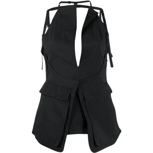 Plunging Neckline Sleeveless Top with Removable Straps , female, Sizes: M, S, XS - Jacquemus - Modalova