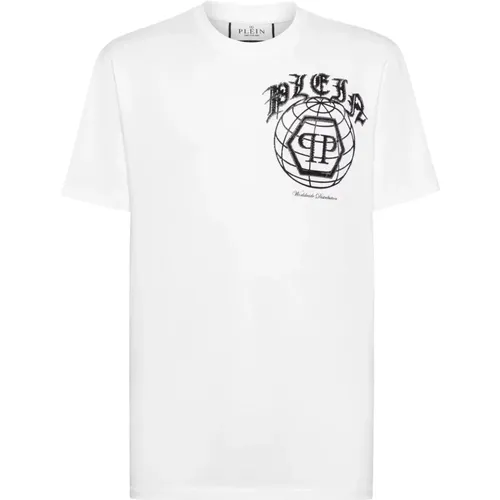 Logo Weißes T-Shirt und Polo , Herren, Größe: M - Philipp Plein - Modalova