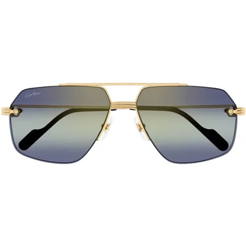Vintage Pilot Sunglasses , male, Sizes: 60 MM - Cartier - Modalova