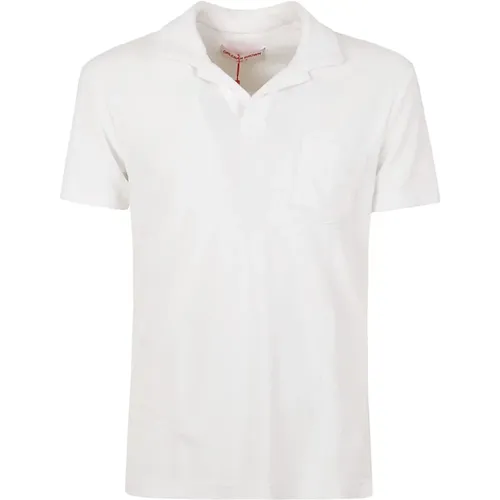 Weiße Terry Cotton Polo Shirt , Herren, Größe: L - Orlebar Brown - Modalova
