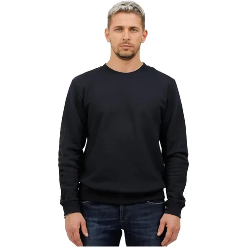 Rundhalsausschnitt-Sweatshirt mit seitlichem Ärmeldruck , Herren, Größe: M - Dondup - Modalova