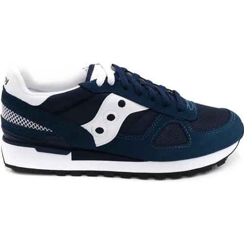 Leather and Fabric Men`s Sneakers , male, Sizes: 6 UK - Saucony - Modalova