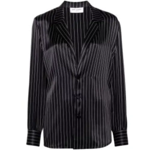 Silk Striped Shirt , female, Sizes: S - Saint Laurent - Modalova