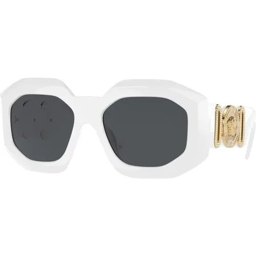 Grey Sunglasses , female, Sizes: 56 MM - Versace - Modalova