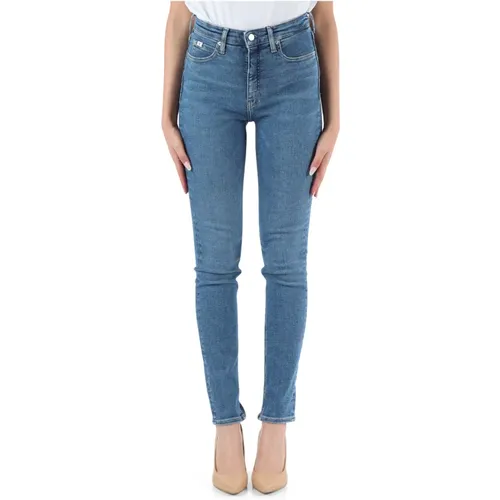High Rise Skinny Jeans Fünf Taschen , Damen, Größe: W26 - Calvin Klein Jeans - Modalova