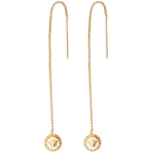 Medusa Chain-Link Drop Earrings , female, Sizes: ONE SIZE - Versace - Modalova