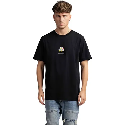 D Porky Pig T-Shirt Schwarz , Herren, Größe: L - Iceberg - Modalova