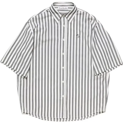 Casual Shirts,Viskose Hemd Schwarz Weiß - Acne Studios - Modalova