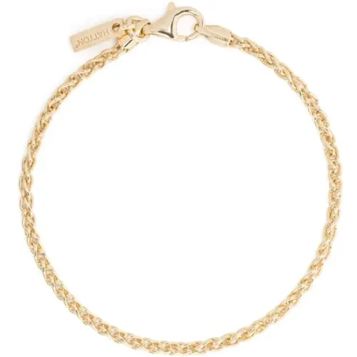 Goldfarbene Weizenkette Charm Halskette , Damen, Größe: M - Hatton Labs - Modalova