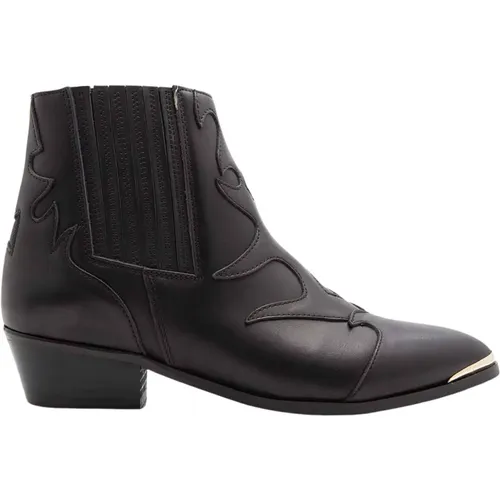 Schwarze Metall Stiefeletten , Damen, Größe: 38 EU - Toral - Modalova