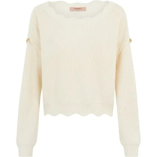 Boxy Snow Sweater , female, Sizes: L, M, XL - Twinset - Modalova