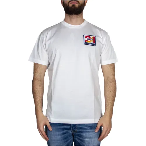 Seven Weißes T-Shirt , Herren, Größe: S - Dsquared2 - Modalova