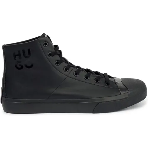 Schwarze High-Top Sneakers Logo Gummi , Herren, Größe: 42 EU - Hugo Boss - Modalova