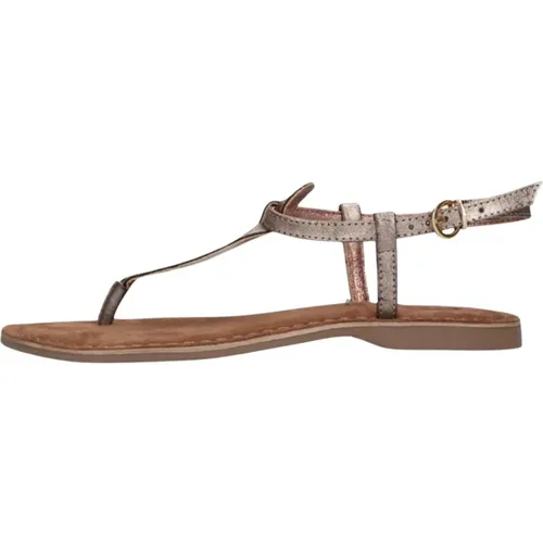 Bronzene Metallic-Sandalen , Damen, Größe: 42 EU - Lazamani - Modalova