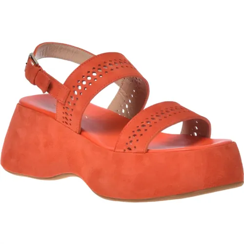 Sandal in orange suede Baldinini - Baldinini - Modalova