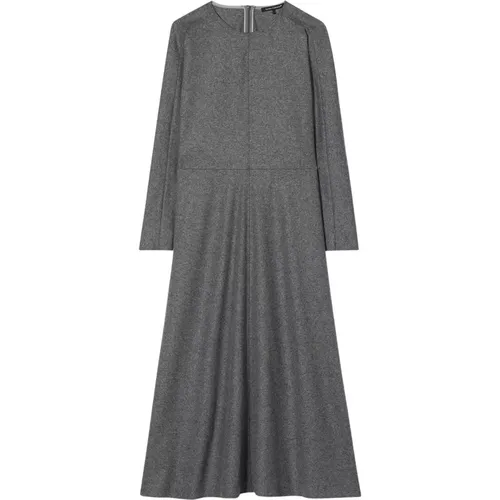 Flare Wool Flannel Dress with Zipper , female, Sizes: S, XS, M, L - LUISA CERANO - Modalova