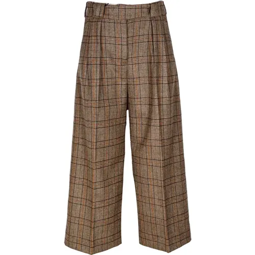 Hoch taillierte Culotte-Hose aus Wolle , Damen, Größe: XS - Briglia - Modalova