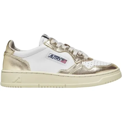 Low Leather Sneakers - White/Platinum , male, Sizes: 3 UK, 2 UK - Autry - Modalova