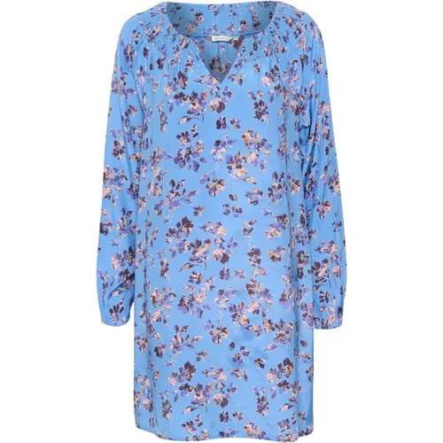 Marina Flower Print Short Dress , female, Sizes: XL - Cream - Modalova