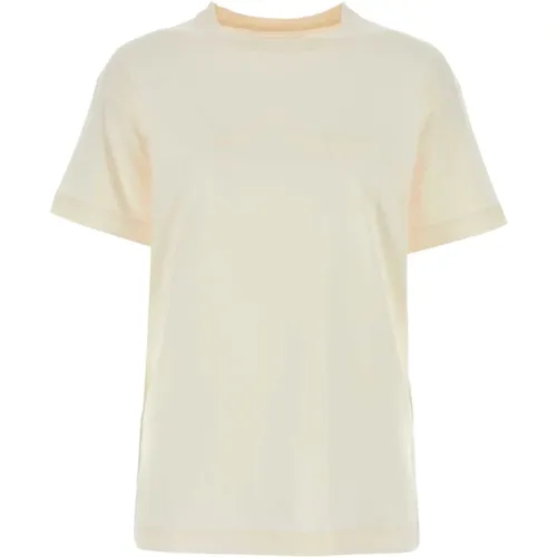 Ivory Baumwoll T-Shirt , Damen, Größe: S - Maison Margiela - Modalova