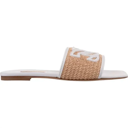 White Portofino Low Sandals with C-Chain , female, Sizes: 7 UK, 5 UK, 5 1/2 UK, 6 UK, 8 UK, 4 UK, 3 UK, 4 1/2 UK - Casadei - Modalova
