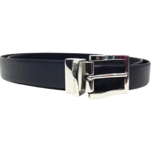 Reversible Saffiano Leather Belt , male, Sizes: ONE SIZE - Emporio Armani - Modalova