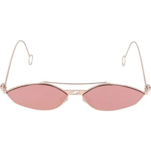 Stilvolle unregelmäßige Metallsonnenbrille , Damen, Größe: 57 MM - Fendi - Modalova