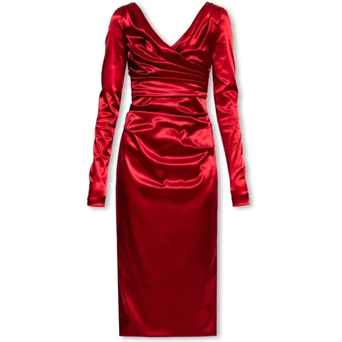 Satin dress , female, Sizes: M, S - Dolce & Gabbana - Modalova