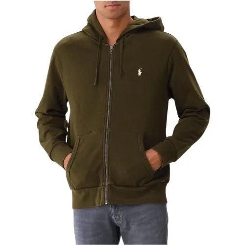 Zip Sweatshirt Dark Loden , Herren, Größe: 2XL - Ralph Lauren - Modalova